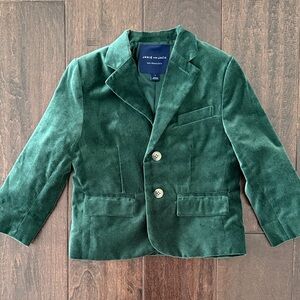 Janie and Jack Toddler Boys Deep Green Velvet Blazer! Worn one time!